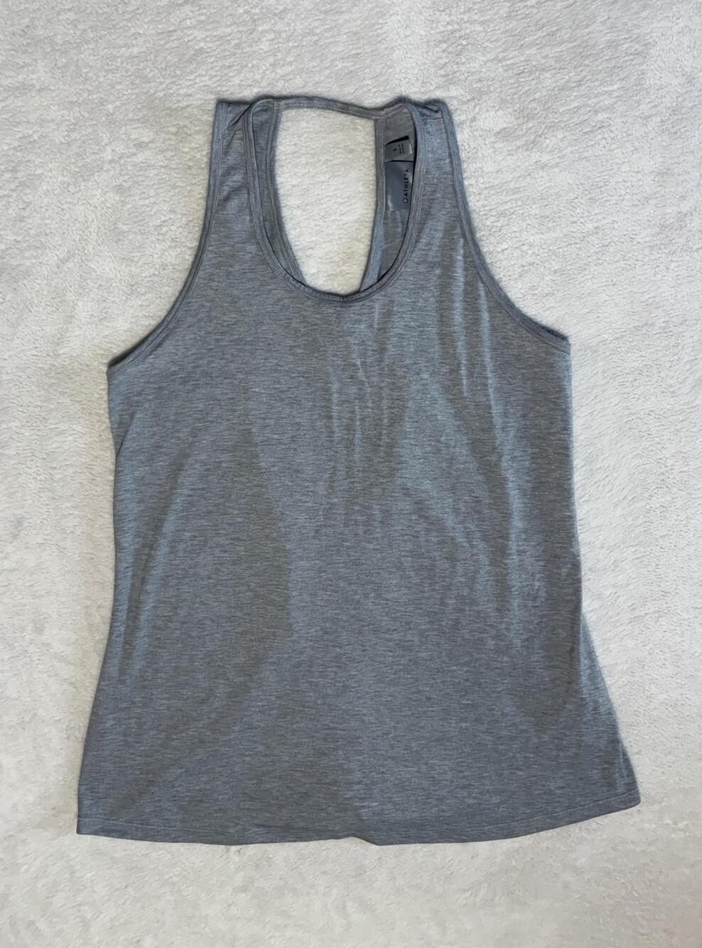 Athleta Shirt Womens Small Gray Tank Top Racerback Twist Knot Athletic